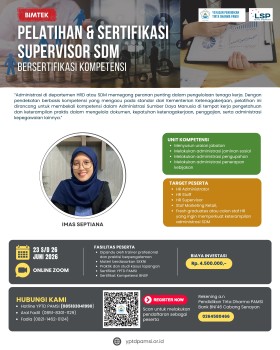 PELATIHAN DAN SERTIFIKASI SUPERVISOR SDM